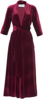 Thumbnail for your product : Luisa Beccaria Three-Quarter Sleeve Velvet Midi Dress