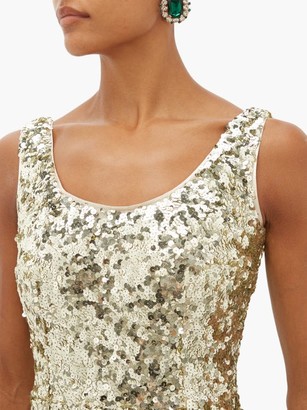 Dolce & Gabbana Sequinned Fishtail Gown - Gold