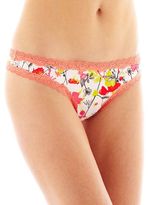 Thumbnail for your product : JCPenney Flirtitude Lace-Trim Thong Panties