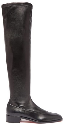 Christian Louboutin Theophila Over-the-knee Leather Boots - Womens - Black Christian Louboutin Theophila Over-the-knee Leather Boots - Womens - Black