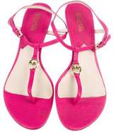 Thumbnail for your product : MICHAEL Michael Kors Leather T-Strap Sandals