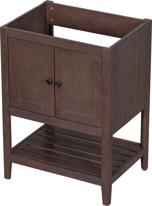 SZUBEE Storage Cabinets 24" Solid Wood Frame Bathroom Vanity Base Only