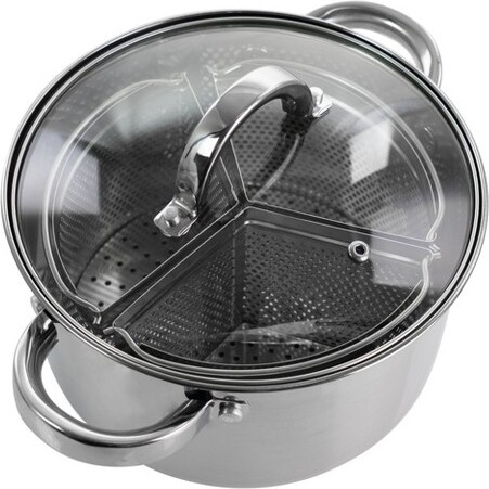 Oster Sangerfield 5 Quart Stainless Steel Pasta Pot With Strainer Lid And  Steamer Basket : Target