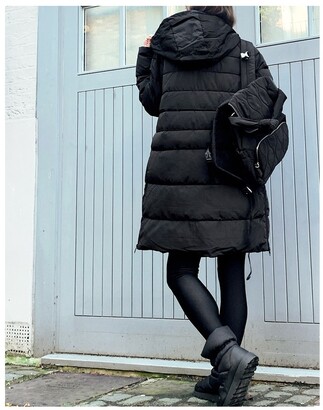 Vero Moda longline padded coat in black