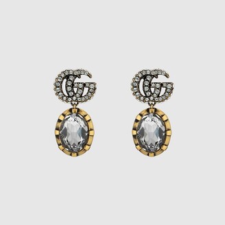 Gucci Double G Earrings With Crystals