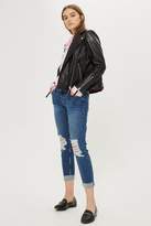 Thumbnail for your product : Topshop PETITE Dark Rip Lucas Jeans