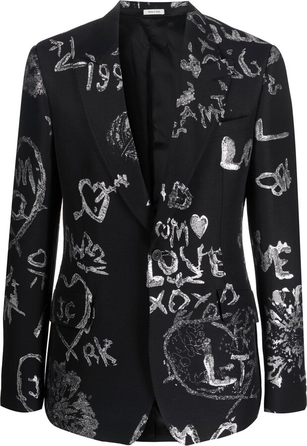 Alexander McQueen Houndstooth Wool Blazer in Black,White Mens Jackets Alexander McQueen Jackets for Men Save 29% Black 