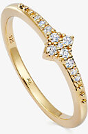 Astley Clarke Womens Luna Light 18ct Yellow Gold Vermeil and White Sapphire Ring N