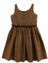 Thumbnail for your product : Ralph Lauren Houndstooth Tweed Jumper Dress, Brown, Sizes 2T-3T