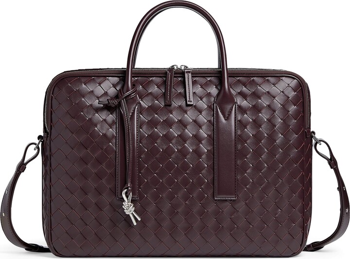Bottega Veneta Leather Intrecciato Getaway Briefcase