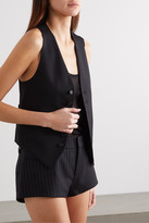 Thumbnail for your product : Saint Laurent Grain De Poudre Wool And Silk-satin Vest - Black