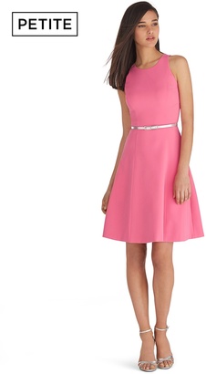 White House Black Market Petite Pink Sleeveless Fit & Flare Dress