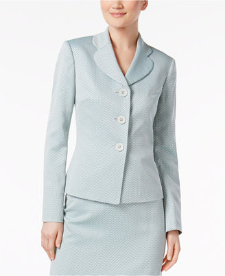 Le Suit Textured Three-Button Skirt Suit