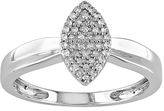 Thumbnail for your product : Round-cut diamond marquise-shaped engagement ring in sterling silver (1/8 ct. t.w.)