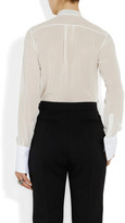 Thumbnail for your product : Valentino Silk-georgette and cotton-piqué blouse