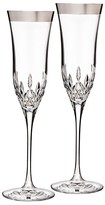 Thumbnail for your product : Waterford Lismore Essence Wide Platinum Band Flute, Set of 2