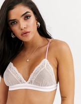 Thumbnail for your product : Women'secret animal print lace triangle bralette in ice pink