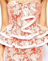 Thumbnail for your product : Forever Unique Lace Bandeau Dress with Ruffle Peplum