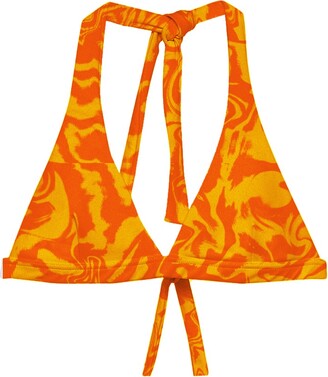 710 STUDIO - Emma Triangle Bikini Top Yellow & Orange