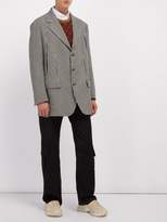 Thumbnail for your product : Gucci Single Breasted Houndstooth Wool Blend Blazer - Mens - Black White