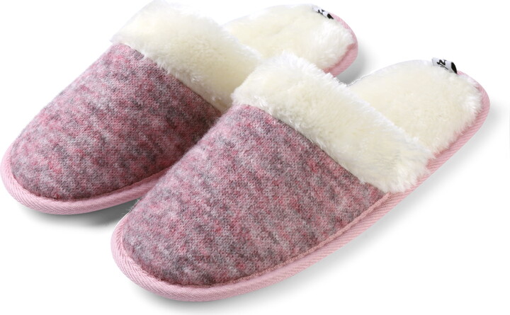 Women’s Warm And Soft Plush Jade Twill Slippers with No-Slip Rubber Sole For Indoor, Outdoor, Spa Use (Purple)