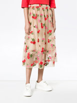 Thumbnail for your product : Simone Rocha floral embroidered tulle skirt