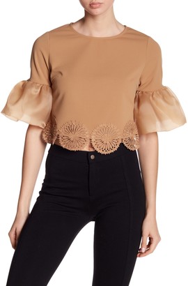 Gracia Puff Sleeve Lace Accent Blouse