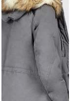 Thumbnail for your product : Select Fashion Fashion Womens Grey Pu Bind Parka Coat - size 6