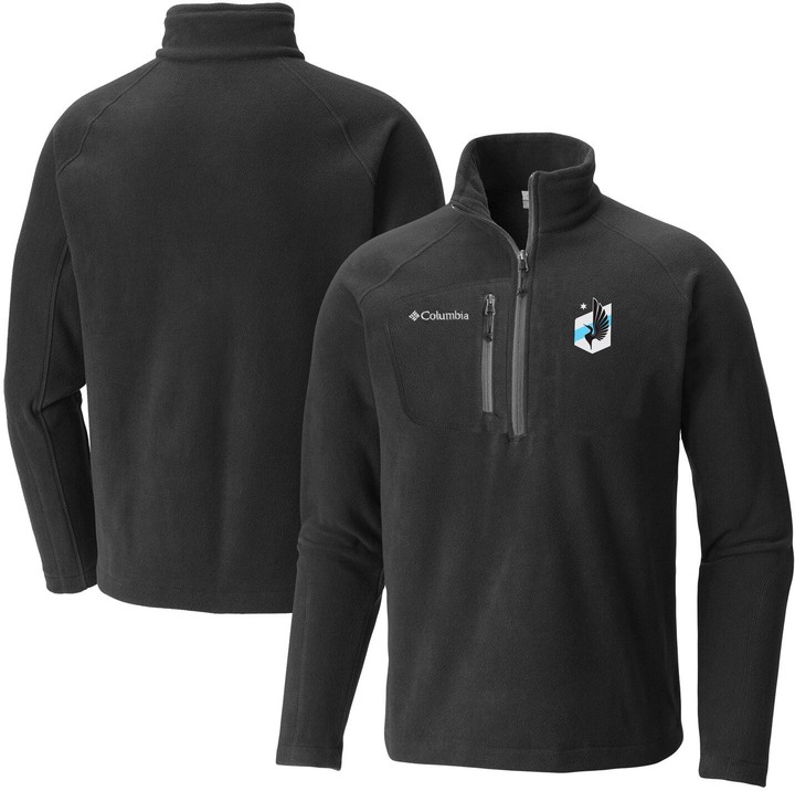 Men's Columbia Black Minnesota United FC Fast Trek Fleece Raglan Half