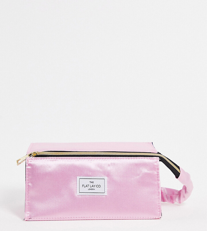Flat Lay Company The Flat Lay Co. X ASOS Exclusive Open Flat Makeup Box Pink Satin ShopStyle