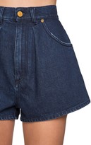 Thumbnail for your product : Alberta Ferretti High Waist Cotton Denim Shorts
