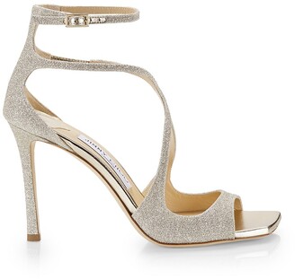 glitter strappy heels