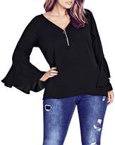 Thumbnail for your product : City Chic Plus Zip-Neck Top