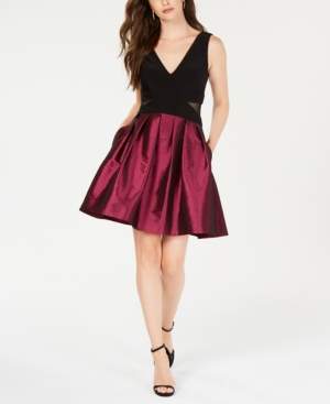 Xscape Evenings X by Mesh-Inset Fit & Flare Dress