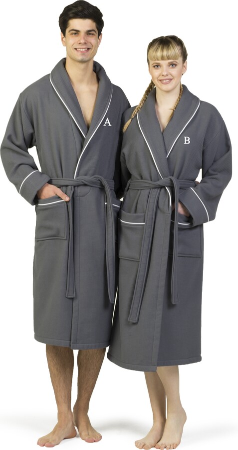 Authentic Hotel and Spa Dark Grey Unisex Turkish Cotton Waffle Weave