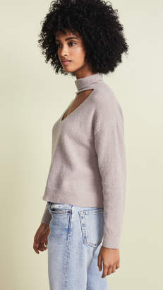 Mason by Michelle Mason Turtleneck Plunge Sweater