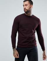Thumbnail for your product : ASOS Design Sweatshirt In Burgundy