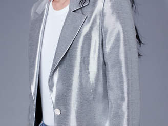 Diane von Furstenberg Long Sleeve Metallic Blazer