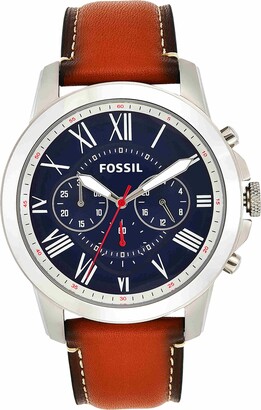 Fossil Men's Grant Quartz Stainless Steel and Leather Chronograph Watch