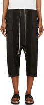 Thumbnail for your product : Rick Owens Black Paneled Puppy Swinger Sarouel Shorts