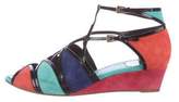 Thumbnail for your product : Christian Dior Suede Cutout Wedge Sandals