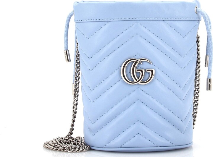 Gucci Gg Marmont Quilted Leather Bucket Bag in White