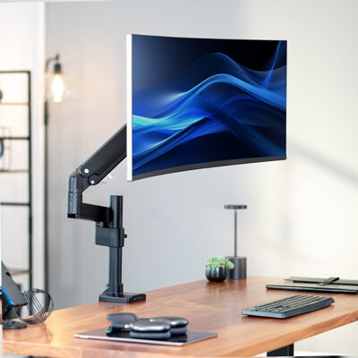 Vivo Pneumatic Arm Single Monitor Desk Mount with USB