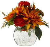 Thumbnail for your product : Dahlia Threshold™ Artificial Arrangement Orange in Mercury Glass 11"