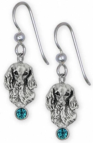 Etsy Dachshund Jewelry Long Hair Earrings Sterling Silver Handmade Dog Da8-Se