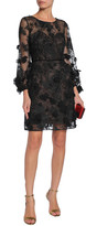 Thumbnail for your product : Marchesa Notte Floral-appliqued Embroidered Tulle Mini Dress