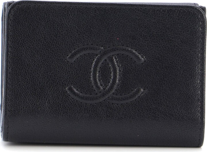 Authentic Chanel Quilted Lambskin CC Logo Bifold Wallet