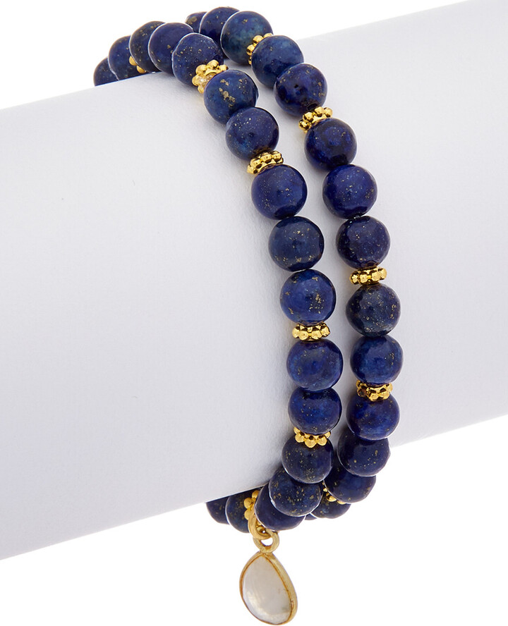 Rachel Reinhardt 14K Over Silver Gemstone Stretch Bracelet