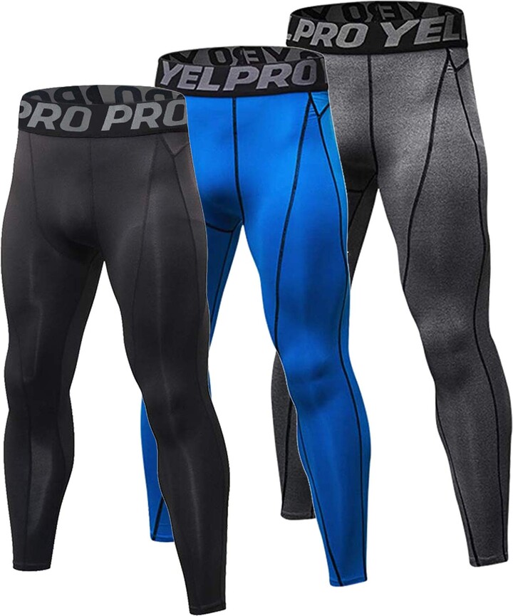 YUSHOW 3 Pack Men's Thermal Leggings Long Johns Underwear Warm Winter