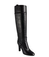 Thumbnail for your product : Yves Saint Laurent 2263 Yves Saint Laurent black leather 'Passy 90' rope trim stacked heel boots